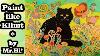 Chat Noir Dans Le Jardin De Fleurs Inspiré Par La Peinture De Klimt Sur Verre De Mrhiart