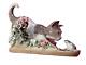 Chaton Lladro & Grenouille Dans Les Fleurs Capturent Le Plaisir Porcelaine 1989 Signé