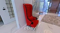 Christopher Guy Majestic Chaise Haute Arrière Velvet Wing Chaise Red Accent