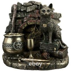 Coin de la sorcière avec figurine en bronze peinte à la main de chat VERONESE idéale pour un cadeau