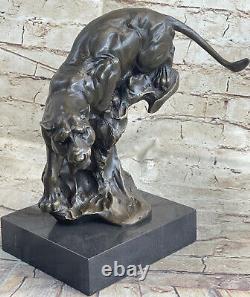 Collection de grands félins Jaguar Panther Leopard Cougar Artwork Bronze Statue Art Deco