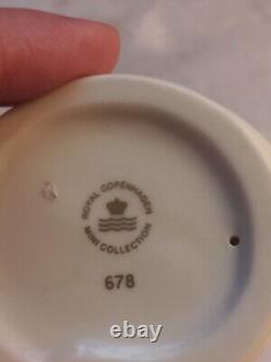 Collection miniature de Royal Copenhagen Chat blanc endormi #678-Danemark EUC