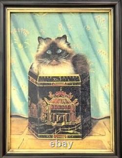 Collection privée d'impressions de chats, entreprise Bombay, cadre vintage, adorable décoration artistique.