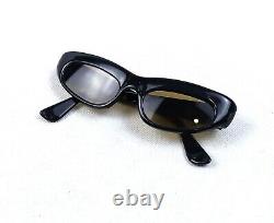 Cute 50s Sanglasses Vinture Cat-eyes Brown Lens Gold Logo Italie Made
