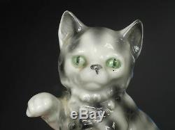 Cutest Vintage Art Déco Porcelaine Salon Chat Figurine Allemagne