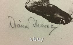 DIANA THORNE Lithographie rare Art Déco signée au crayon des années 1930 CHATS SIAMOIS