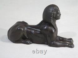 Début 19ème Empire Français Sphinx Égyptien Statue Solid Cast Iron Art Deco