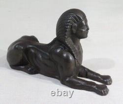 Début 19ème Empire Français Sphinx Égyptien Statue Solid Cast Iron Art Deco