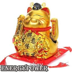 Énergie Puissance Chat Doré Chat Chat Chat Chat Grand Modèle Premium en Argent avec Chat/USB Gol