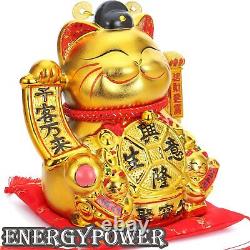 Énergie Puissance Chat Doré Chat Chat Chat Chat Grand Modèle Premium en Argent avec Chat/USB Gol