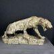 Énorme Figurine De Sculpture De Tigre En Céramique émaillée Thomas Cartier Lion Chat Sauvage France