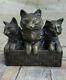 Famille Chat Sculpture En Bronze Statue Figurine Art Deco Statue Vente De Chaud Cast