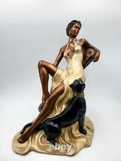 Feline Beauty By Alice Riordan Bronze Sculpture 55/250 Vintage 1990 Avec Coa