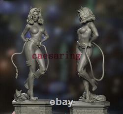 Femme chat Figurine d'impression 3D Modèle non peint Sculpture Kit GK Blanc Nouveau en stock