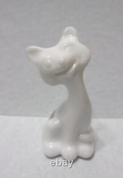 Fenton Art Glass Milk White 4 Happy Kitty Cat Fagca Exclusive Authentic 2007