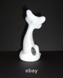 Fenton Art Glass Milk White 4 Happy Kitty Cat Fagca Exclusive Authentic 2007