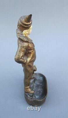 Figure de bronze Georges Omerth Clown et Plat à bijoux Chat