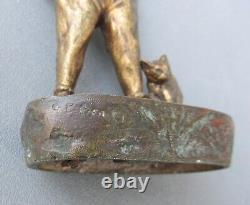Figure de bronze Georges Omerth Clown et Plat à bijoux Chat