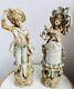 Figures De Fille Et De Garçon En Porcelaine Biscuit Vintage Antique De Carl Schneider Avec Chat Et Chien