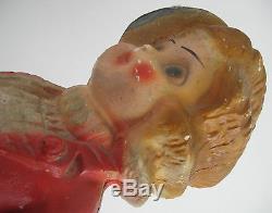Figurine De Figurine De Chalkware Vintage Marin Des Années 30 Art Déco Blonde Sailor Flapper Fille Chat