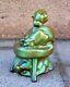 Figurine Zsolnay Eozin Gourmandise, Garçon Et Chat, Beszédes János 1920-40
