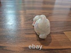 Figurine de Chats Blancs Opalescents Fenton, Rose Pâle, Art Déco
