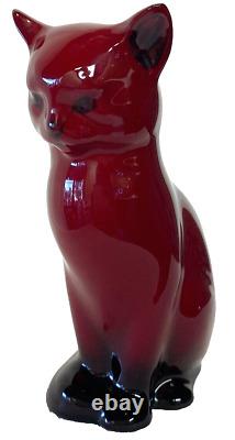 Figurine de chat assis Vintage Royal Doulton Flambe signée par Fred Moor