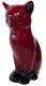 Figurine De Chat Assis Vintage Royal Doulton Flambe Signée Par Fred Moor