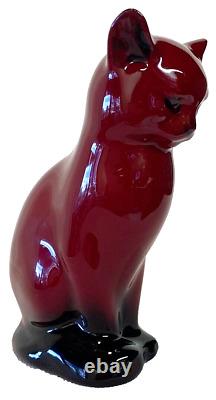 Figurine de chat assis Vintage Royal Doulton Flambe signée par Fred Moor