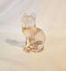 Figurine De Chat Assis Rose En Verre Mosser Vintage