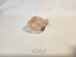 Figurine de chat assis rose en verre Mosser Vintage