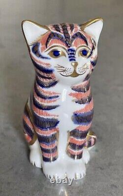 Figurine de chat / chaton Imari en porcelaine anglaise Royal Crown Derby