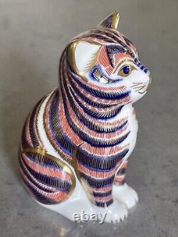 Figurine de chat / chaton Imari en porcelaine anglaise Royal Crown Derby