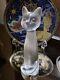 Figurine De Chat Debout En Cristal Givré Sèvres (français, Art Déco)