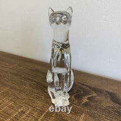 Figurine de chat égyptien en verre cristal signé Baccarat