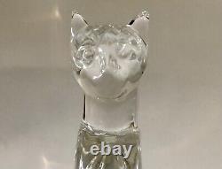 Figurine de chat égyptien en verre cristal signé Baccarat - Art verrier de haute qualité