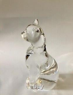 Figurine de chat égyptien en verre cristal signé Baccarat - Art verrier de haute qualité