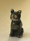 Figurine De Chat En Argent Et Saphir De L'ère Impériale Antique De Fabergé Par Julius Rappoport