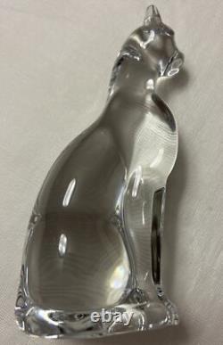 Figurine de chat en cristal Baccarat authentique exquise originale