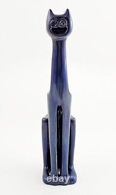 Figurine de chat en éosine Zsolnay Art Déco couleur unique