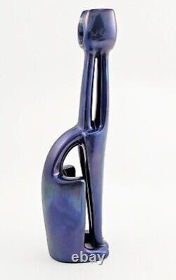 Figurine de chat en éosine Zsolnay Art Déco couleur unique