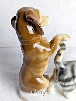 Figurine de chat et de chien antique Erphila Allemagne