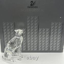 Figurine de guépard en cristal argenté Swarovski 7610NR000001 1994 avec boîte retirée