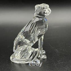 Figurine de guépard en cristal argenté Swarovski 7610NR000001 1994 avec boîte retirée