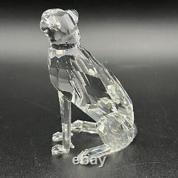Figurine de guépard en cristal argenté Swarovski 7610NR000001 1994 avec boîte retirée