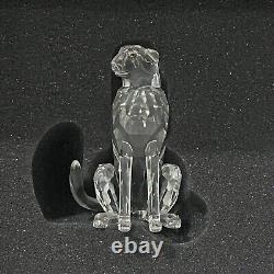 Figurine de guépard en cristal argenté Swarovski 7610NR000001 1994 avec boîte retirée