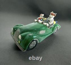 Figurine de voiture ancienne Benedikt Cats Old Timer en porcelaine Villeroy & Boch verte