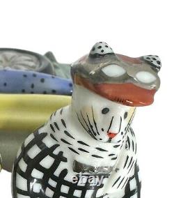 Figurine de voiture ancienne Benedikt Cats Old Timer en porcelaine Villeroy & Boch verte