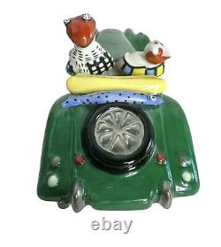 Figurine de voiture ancienne Benedikt Cats Old Timer en porcelaine Villeroy & Boch verte