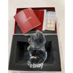 Figurine en cristal Baccarat Maneki Neko motif chanceux chat Clair en bon état